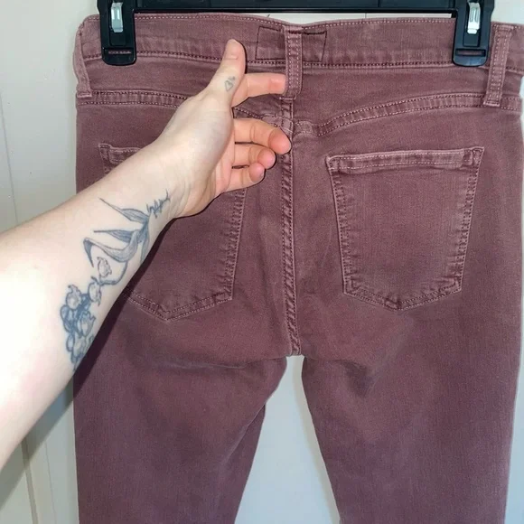Current/Elliott Dusty Rose Mauve Denim Skinny Jeans Cute Luxury NWOT Summer - Picture 12 of 14